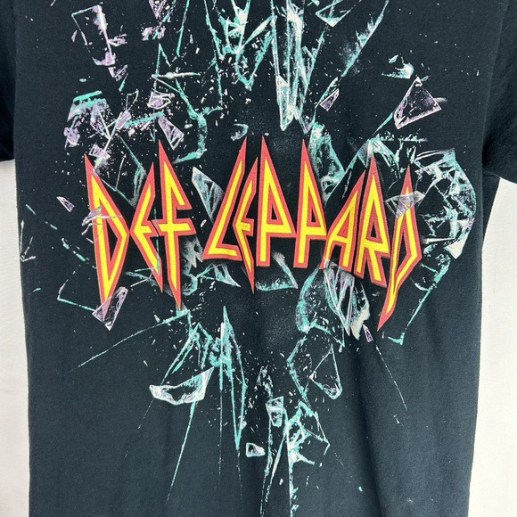 Def Leppard Shirt Adult Small Black Short Sleeve Rock Band Tee Concert - Picture 2 of 8